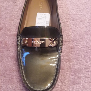 Coach Metallic Olive Patent Loafers size 8M